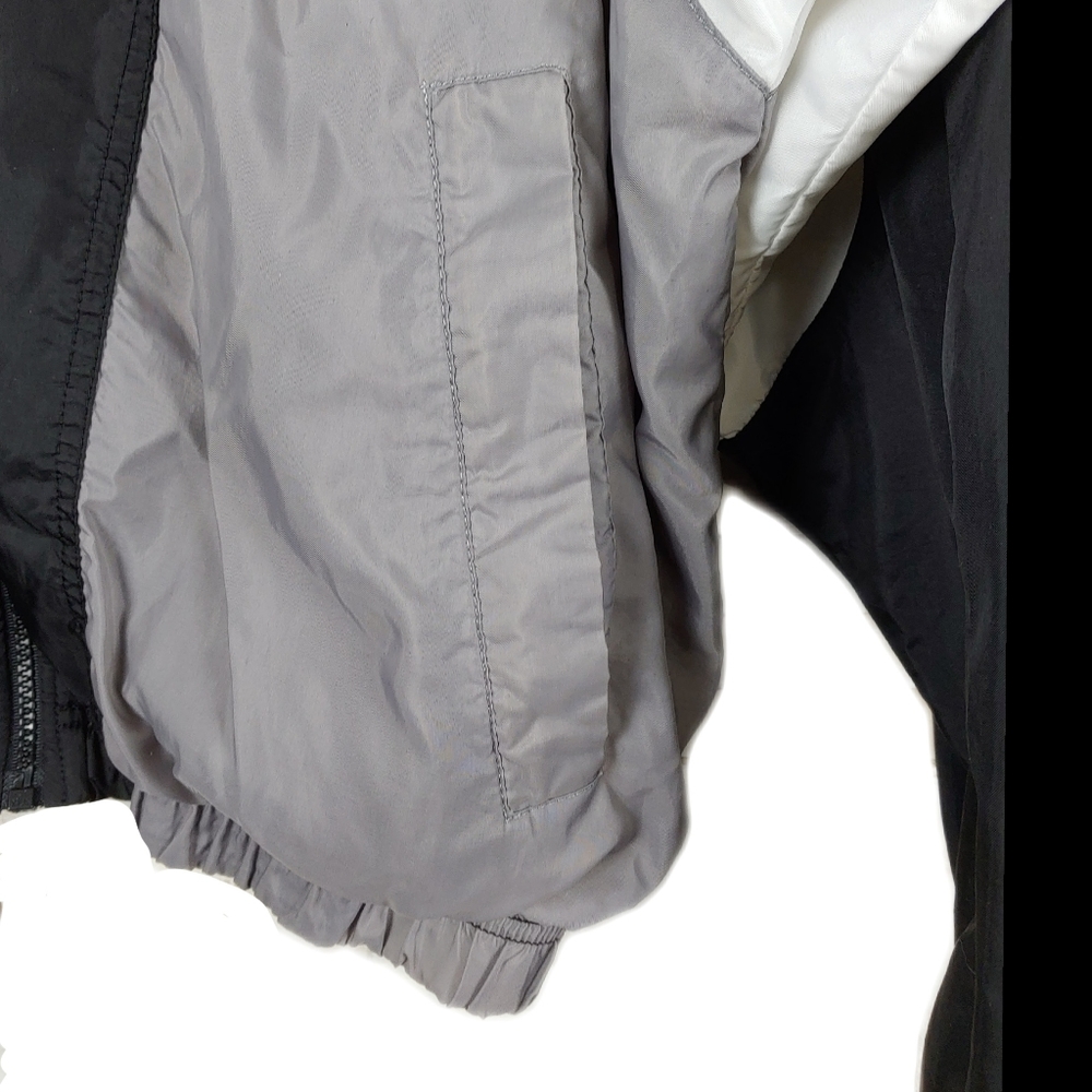 +SOLD+Vtg Nike Black Gray White Colorblock Full Zip Lined Jacket - Picture 3 of 6